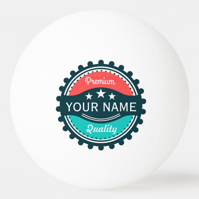 Custom Golf Player Name Red Green Ping Pong Ball (Front)