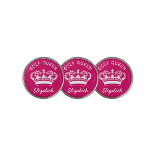 Custom Golf Queen Hot Pink Crown Ball Marker