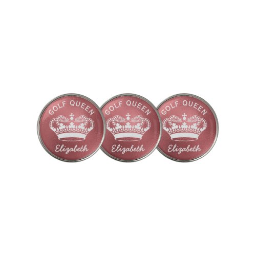 Custom Golf Queen Rose Gold Crown Golf Ball Marker