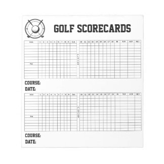 Custom Golf Scorecards Notepad