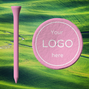 Custom Golf Tee with Company Business Logo pink