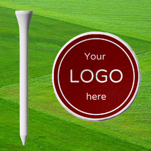 Custom Golf Tee with Company Business Logo red