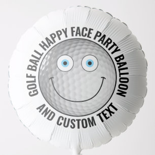Custom Golf Theme Party BLUE EYES Happy Face 22" Balloon