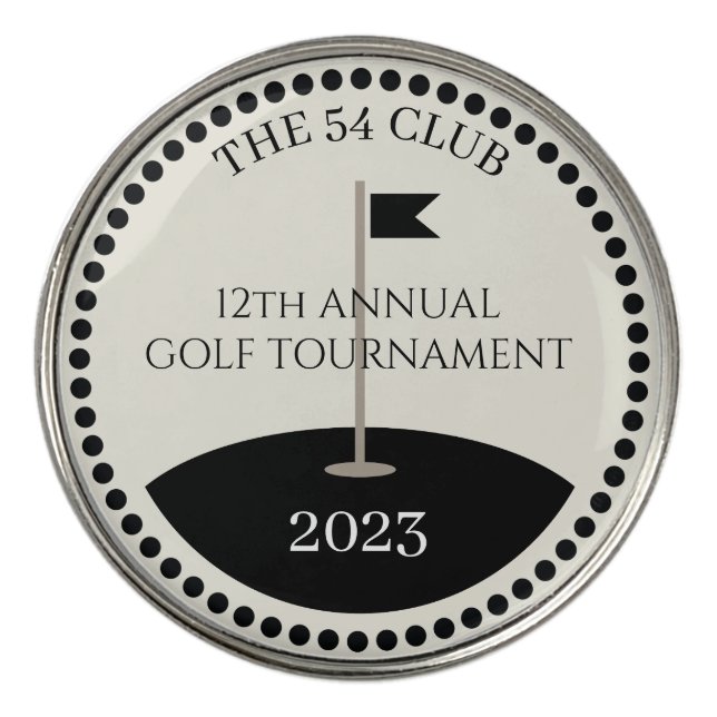 Custom Golf Tournament Club Name Golf Ball Marker (Front)
