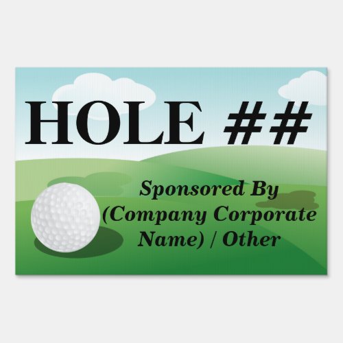 Custom Golf Tournament Hole Number Yard Sign
