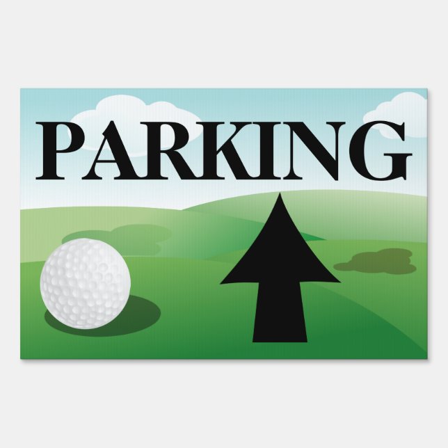 Custom Golf Tournament Parking Arrow Yard Sign (Front)