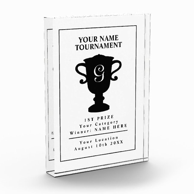 Custom golf tournament Transparents Acrylic Award (Left)