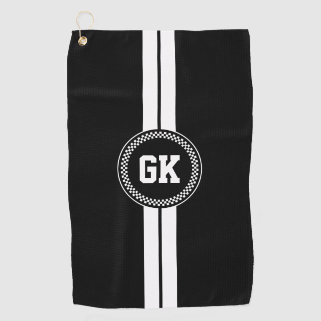 Custom Golf Towel Stripe Personalized Golfing Gift (Front)