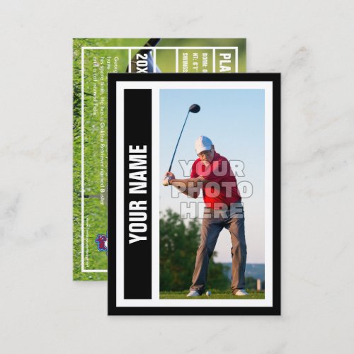 Custom Golf Trading Card _ Black