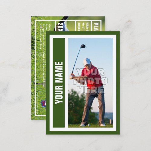 Custom Golf Trading Card _ Forrest Green