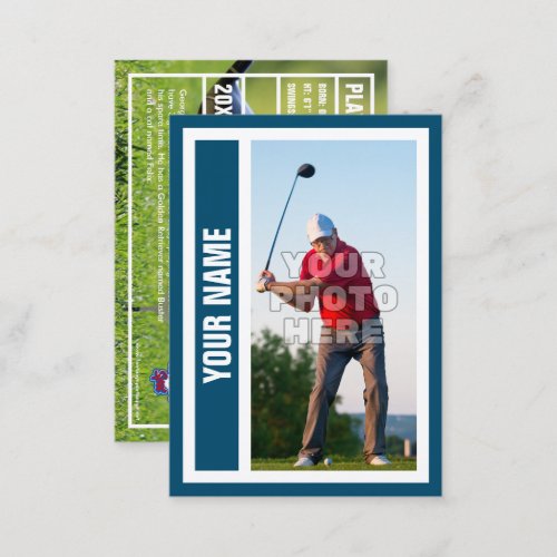 Custom Golf Trading Card _ Ocean Blue