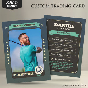 Custom Golf Trading Card, Personalized Golfer Card