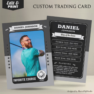 Custom Golf Trading Card, Personalized Golfer Card