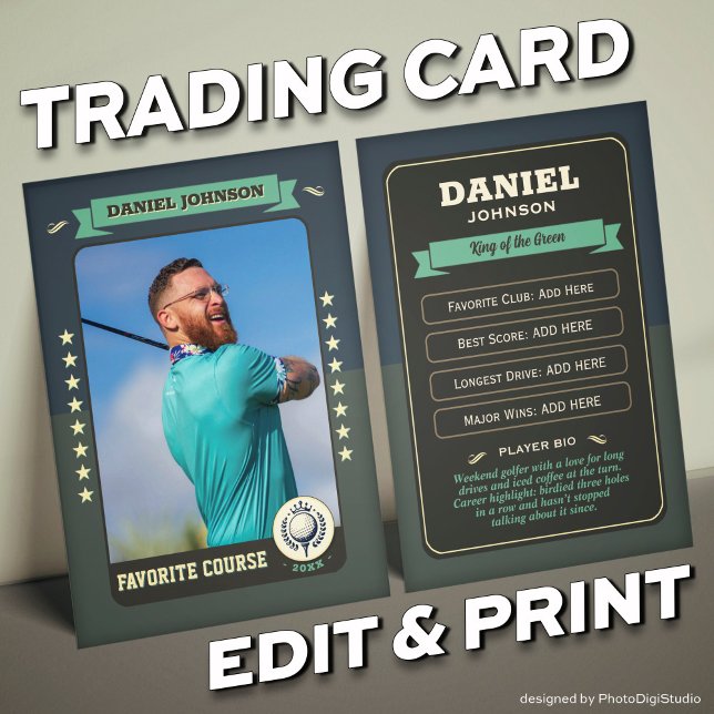 Custom Golf Trading Card, Personalized Golfer Card (Custom Golfer Trading Card, Golf Trading Card Custom Gifts for Golfers, Retro Golf Card)