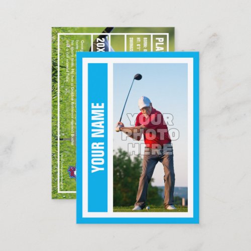 Custom Golf Trading Card _ Sky Blue