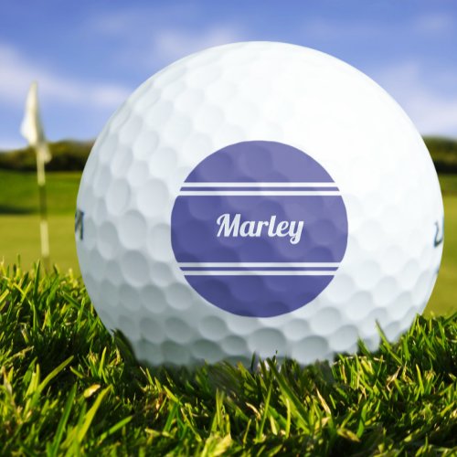 Custom Golfer Classic Name Monogrammed Periwinkle Golf Balls