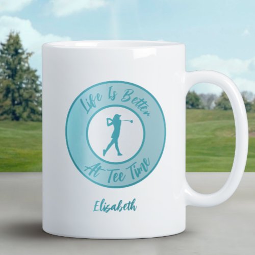 Custom Golfer Cute Tee Time Name Sports Humor Giant Coffee Mug