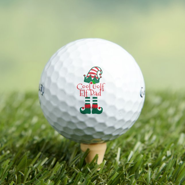 Custom Golfer Dad Elf Personalized Christmas Name Golf Balls (Insitu Tee)