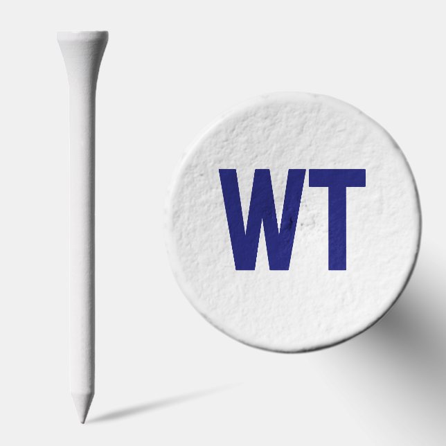 Custom Golfer Gift, Modern Blue Monogram Initials Golf Tees (Combo)