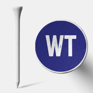 Custom Golfer Gift, Modern Blue Monogram Initials Golf Tees
