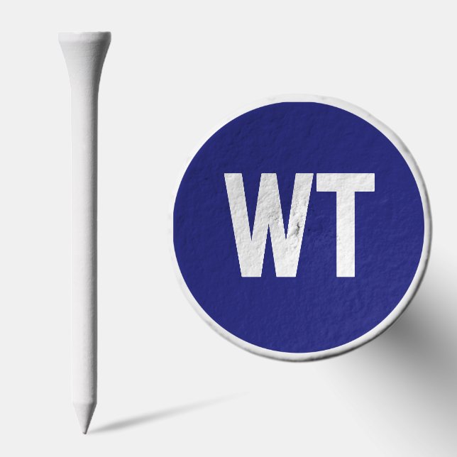 Custom Golfer Gift, Modern Blue Monogram Initials Golf Tees (Combo)