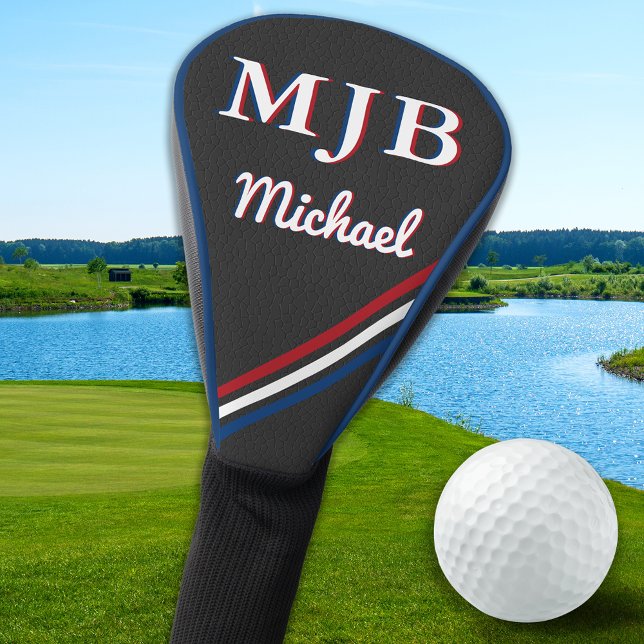 Custom Golfer Gift Personalized 3 Initial Monogram Golf Head Cover (Creator Uploaded)