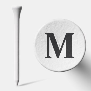 Custom Golfer Gift, Simple Black Monogram Initial Golf Tees
