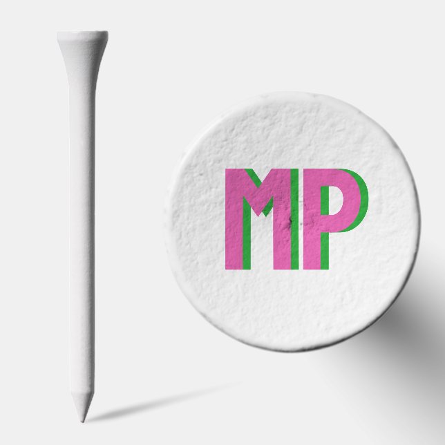 Custom Golfer Gift, Trendy Modern Block Monogram Golf Tees (Combo)