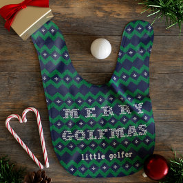 Custom Golfer Merry Golfmas Festive Baby Bib