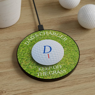Custom Golfer Monogram Golf Ball Wireless Charger