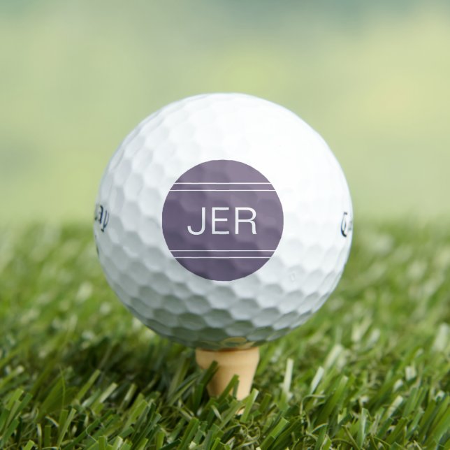 Custom Golfer Monogrammed Initials Cool Purple  Golf Balls (Insitu Tee)