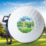Custom Golfer Name 3-D Monogram    Golf Balls<br><div class="desc">A custom unique golf ball -- tastefully done -- ready to run the course -- scenic - golfer in action - and personalize with a custom two-tone monogram as well. This is a great gift for all gentlemen golf lovers -- fun / attractive / unique. If you have any design...</div>