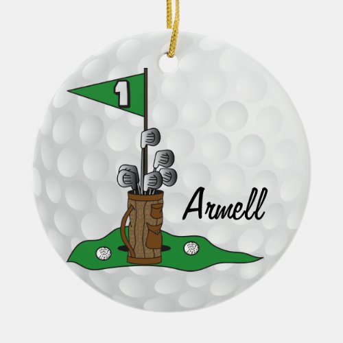 Custom _ Golfer ️️ on the Green   Golf Ceramic Ornament