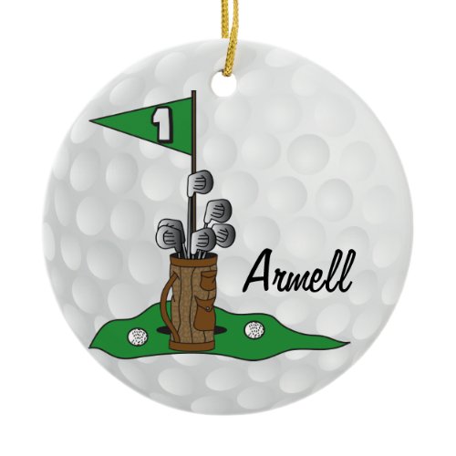 Custom - Golfer 🏌️‍♀️ on the Green |  Golf Ceramic Ornament