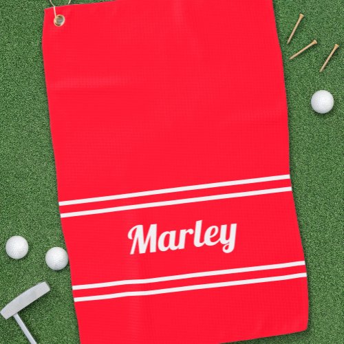 Custom Golfer Pro Sports Classic Custom Name Red Golf Towel