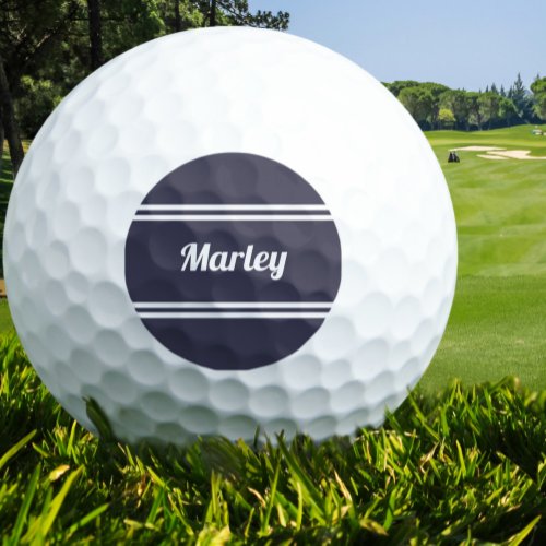 Custom Golfer Sports Classic Monogram Name Blue Golf Balls
