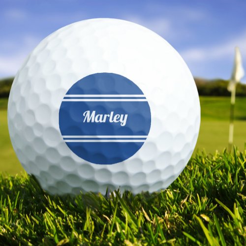 Custom Golfer Sports Classic Name Monogram Blue Golf Balls