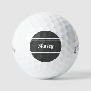 Custom Golfer Sports Classic Name Monogram Gray Golf Balls