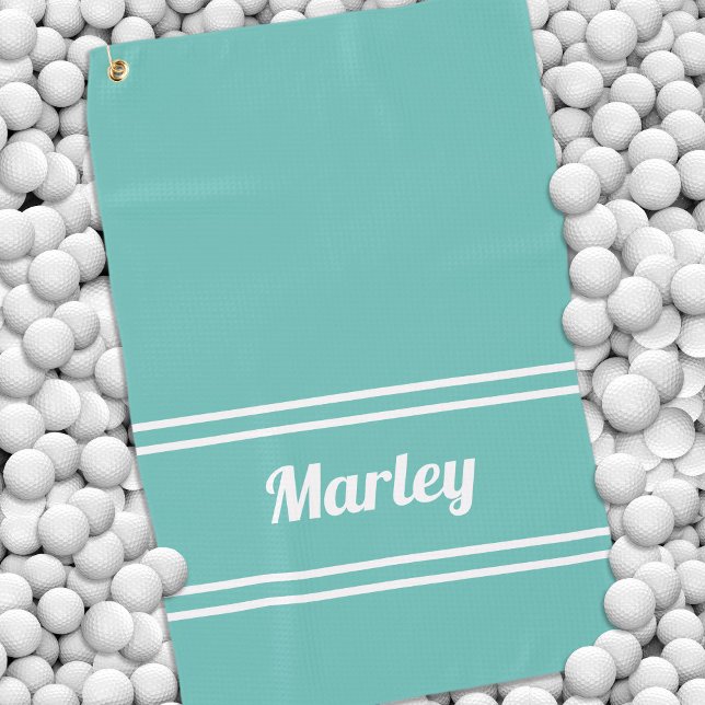 Custom Golfer Sports Classic Name Monogram Teal Golf Towel (Custom Golfer Sports Classic Name Monogram Teal Golf Towel)