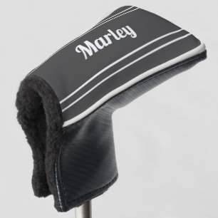 Custom Golfer Sports Modern Monogram Gray For Him Golf Head Cover