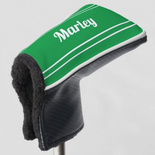 Custom Golfer Sports Modern Monogram Green Club Golf Head Cover