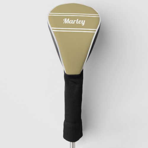 Custom Golfer Sports Modern Monogram Trendy Gold Golf Head Cover