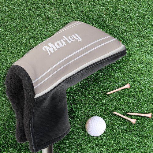 Custom Golfer Sports Modern Monogram Trendy Tan Golf Head Cover