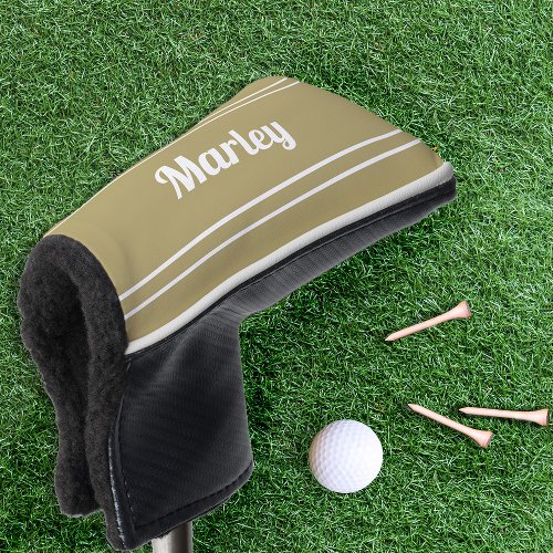 Custom Golfer Sports Modern Monogrammed Club Gold Golf Head Cover