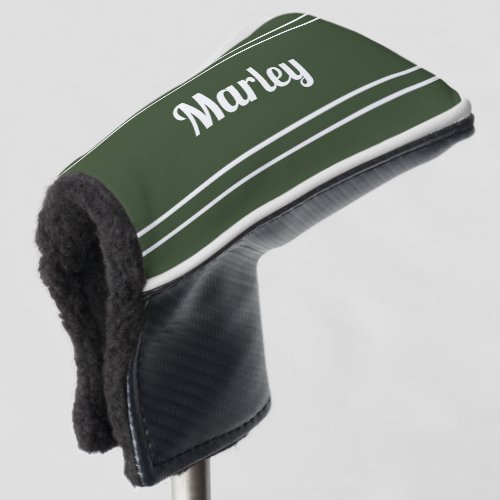 Custom Golfer Sports Modern Monogrammed Green Golf Head Cover