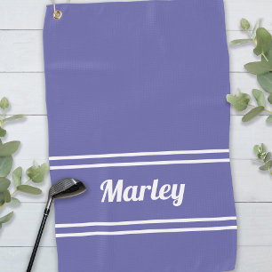 Custom Golfer Sports Name Monogram Cute Peri Blue Golf Towel