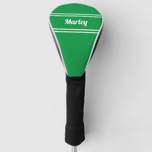 Custom Golfer Sports Pro Modern Monogram Green Golf Head Cover