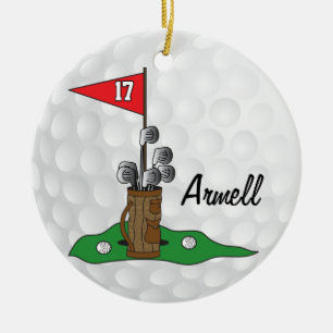 Custom - Golfing 🏌️‍♀️ on the Green    Golf  Ceramic Ornament