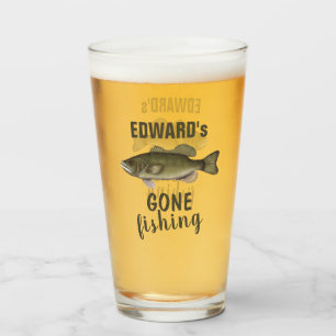 Custom Gone Fishing Personalized Glass
