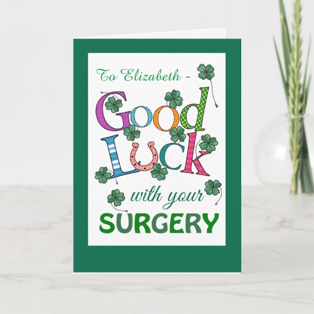 Custom Good Luck Surgery Four-leaf Clover Card | Zazzle